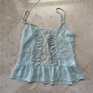 Hollister Sheer Blue Top